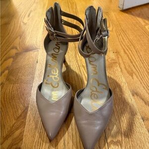 Sam Edelman Women's Taupe Ankle Strap Heels